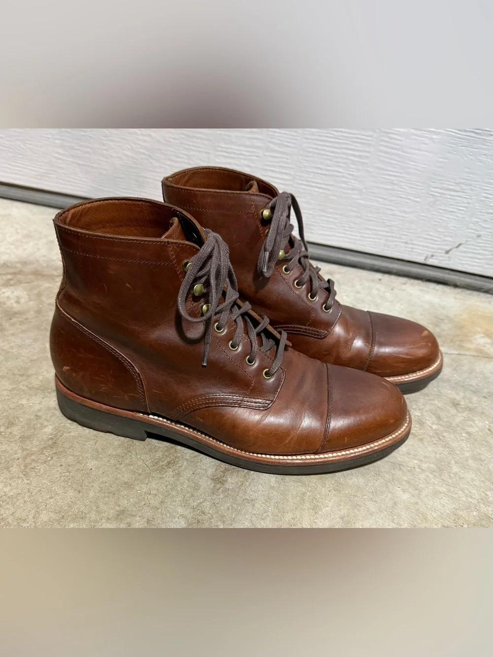 J. Crew Kenton Leather Cap-Toe Boots Sz 9M